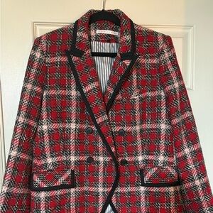 Brand New Veronica Beard Dickey Blazer with Black, Red, and White Accents